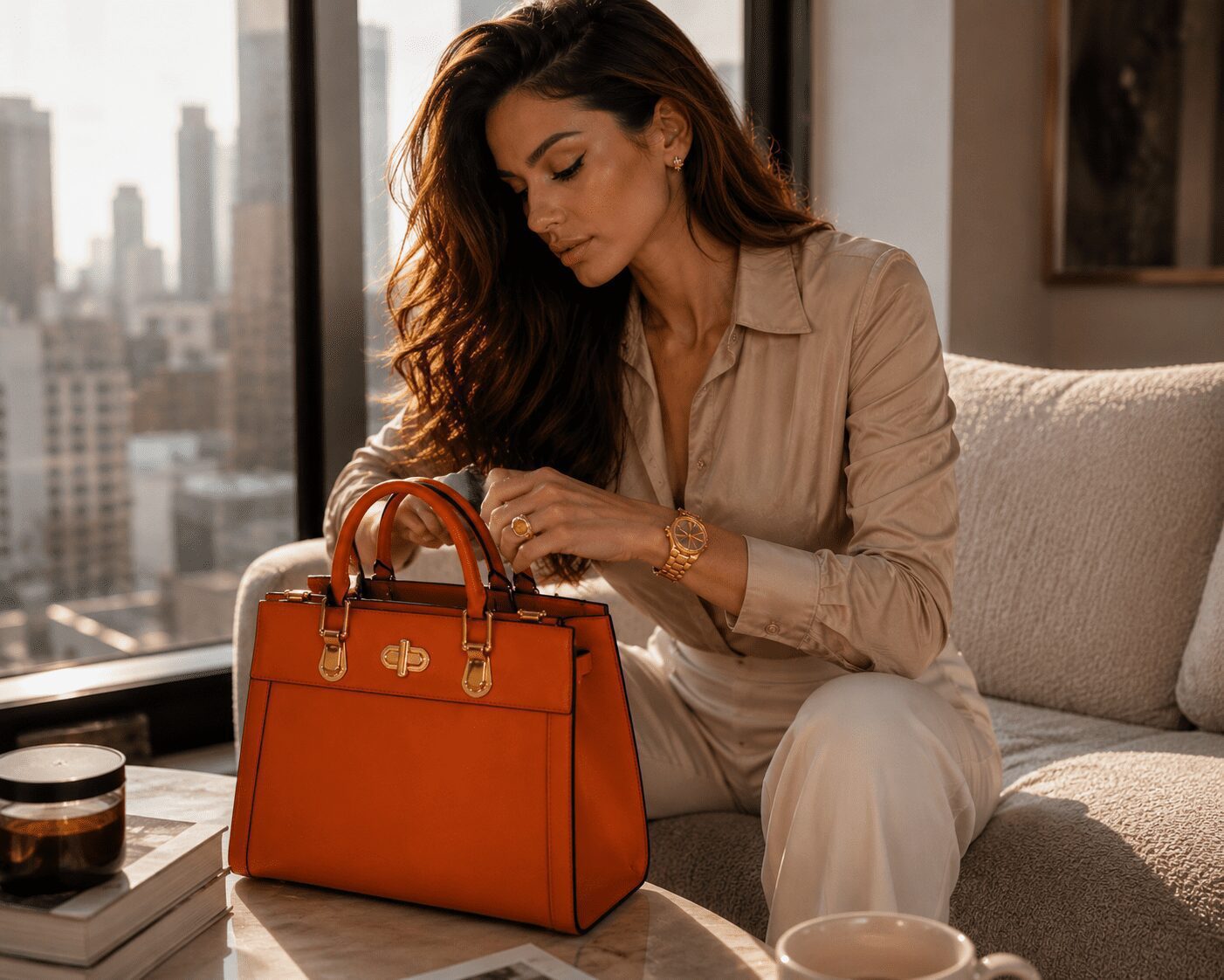 Soperwillton Satchel Tote — Orange